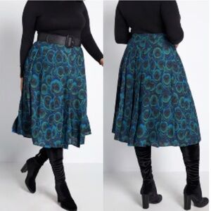 Modcloth Pleated Peacock Skirt